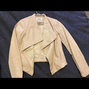 BB Dakota Pink/ Cream Leather Jacket